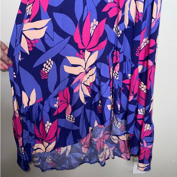 Anthropologie Abel The Label Santa Cruz High Low Midi Dress Size XS Pink/Purple - Picture 5 of 8